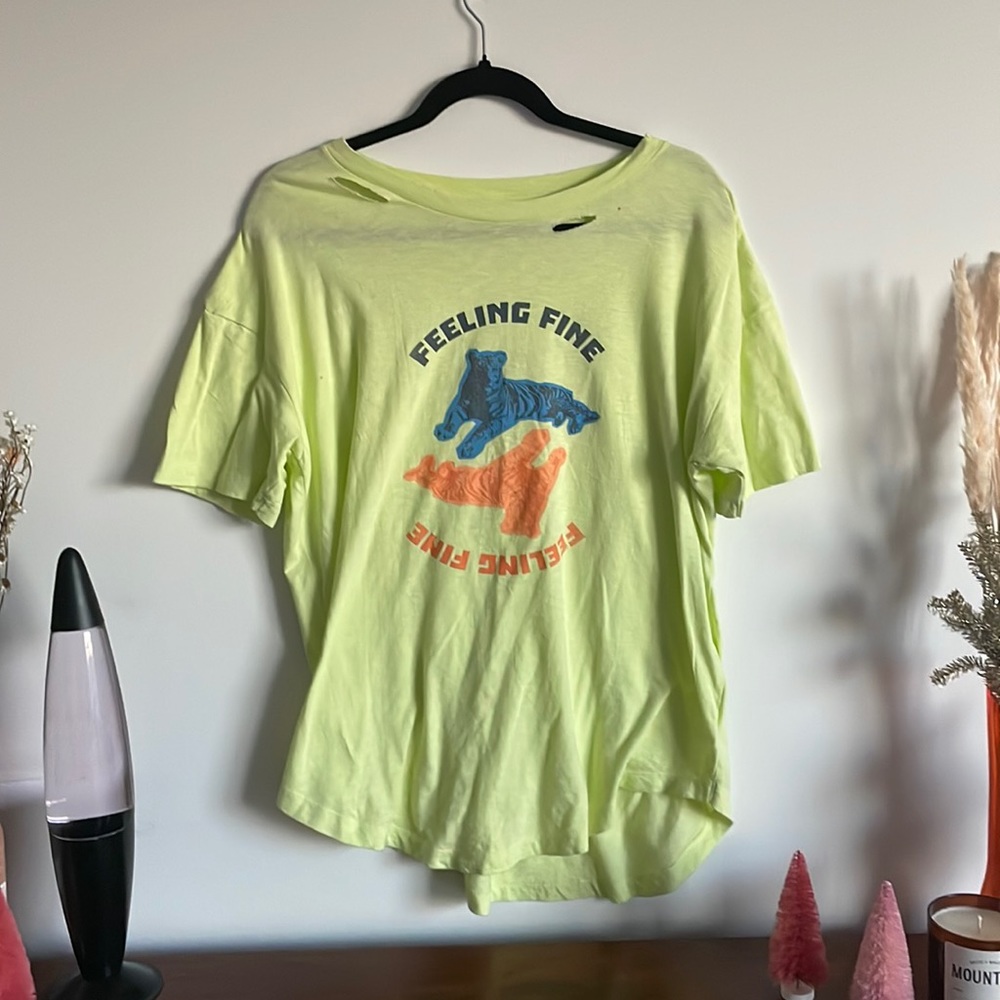 Aerie ‘Feeling Fine’ oversized tiger graphic tee shirt - size S